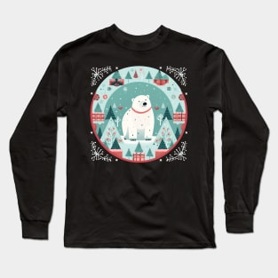 Polar Bear in Ornament, Love Bears Long Sleeve T-Shirt